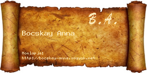 Bocskay Anna névjegykártya