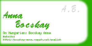 anna bocskay business card